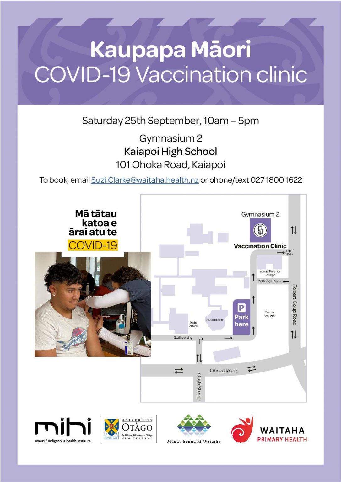 Kaupapa Maori COVID19 Vaccination Clinic Saturday 25th September